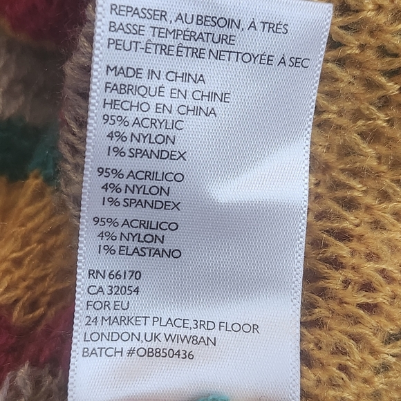 Urban Outfitters Buttin Front Cardigan Open Weave Multi Color Stripe Extra Small - Picture 4 of 10